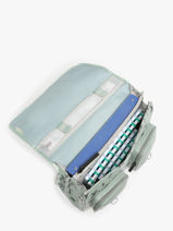 2-compartment Satchel Cameleon Green vintage north PBVWCA38-vue-porte