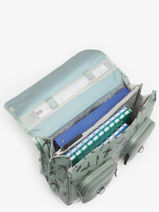 3-compartment Satchel Cameleon Green vintage north PBVWCA41-vue-porte