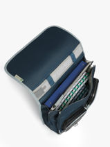 Wheeled Schoolbag 2 Compartments Cameleon Blue vintage urban PBVBCR38-vue-porte