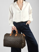 Sac Port� Main Second Life Louis vuitton Marron second life 4O756WUA-vue-porte