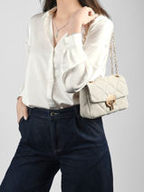 Crossbody Bag Moon Linen Vanessa bruno Beige moon 70V40533-vue-porte