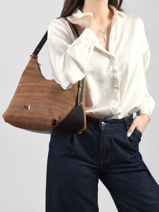 Leather Carrie Texture Shoulder Bag Nathan baume Brown vogue 1TX-vue-porte