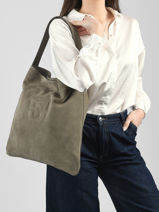 Shoulder Bag Folk Lady Leather Gerard darel Green folk lady DDS72407-vue-porte