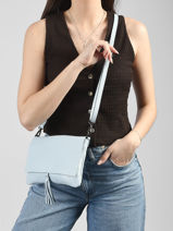 Sac Bandouli�re Caviar Cuir Milano Bleu caviar CA22112-vue-porte