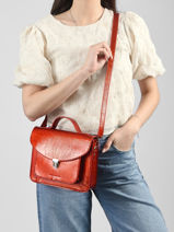 Leather Melle George Star Crossbody Bag Paul marius Red star GEORGSTA-vue-porte