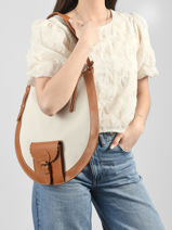 Sac Le Hobo M Escapade Cuir Et Coton Paul marius Beige escapade HOBOMESC-vue-porte