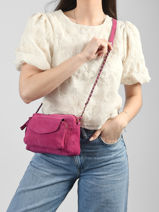 Leather Crossbody Bag Naina Pieces Pink naina 17100639-vue-porte