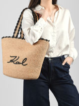 Shoulder Bag K Signature Raphia Karl lagerfeld Beige k signature B1W46070-vue-porte