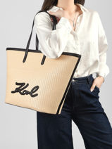 Shoulder Bag K Signature Polyurethane Karl lagerfeld Beige k signature B2W30088-vue-porte