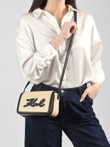 Crossbody Bag K Signature Raphia Karl lagerfeld Beige k signature B2W30089-vue-porte