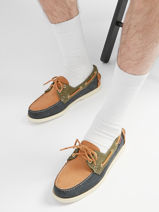 Boat Shoes In Leather Sebago Multicolor men 7111M2W-vue-porte