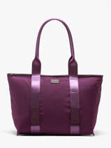 Medium Mistral Rollable Tote Bag Nylon And Leather Lancel Violet mistral A13995