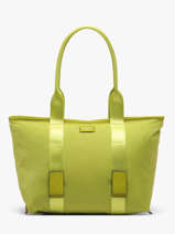 Medium Mistral Rollable Tote Bag Nylon And Leather Lancel Green mistral A13995