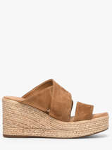 Mules Talon Compens� En Cuir Aliwell Marron women A126189