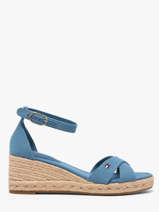 Sandals In Leather Tommy hilfiger Blue women 9332CZQ