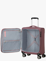 Expandable Cabin Luggage American tourister Violet wanderlite 158076-vue-porte