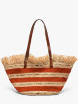 Sac Port� �paule Cabas Raphia Raphia Vanessa bruno Rouge cabas raphia 23V40928