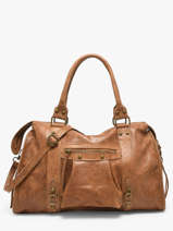 A4 Size Shoulder Bag Spazzolato Leather Milano Brown spazzolato SP24095