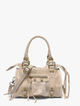 Satchel Spazzolato Leather Milano Gray spazzolato SP24093