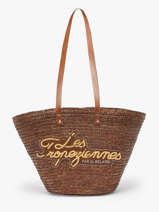 Sac Port� �paule Milos Paille Les tropeziennes Marron milos TZ01