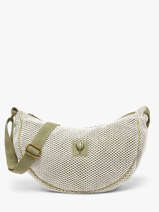 Shoulder Bag Resille Cotton Le voyage en panier Green resille PM943