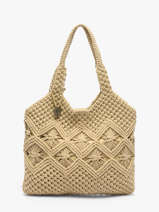 Sac Port� �paule Estival Coton Le voyage en panier Beige estival PM941
