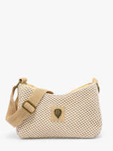 Shoulder Bag Resille Cotton Le voyage en panier Beige resille PM942