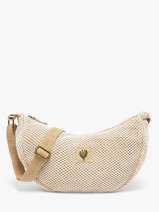 Sac Bandouli�re Resille Le voyage en panier Beige resille PM943