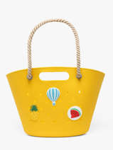 Sac Port� �paule Tutti Frutti Le voyage en panier Jaune tutti frutti PM986