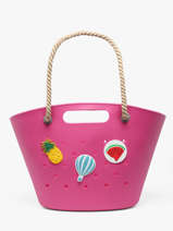 Sac Port� �paule Tutti Frutti Le voyage en panier Rose tutti frutti PM986