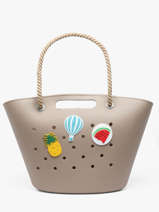 Sac Port� �paule Tutti Frutti Le voyage en panier Beige tutti frutti PM986