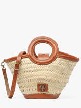 Sac Port� Main Estival Le voyage en panier Beige estival PM927