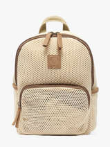 Sac � Dos Le voyage en panier Beige resille PM957