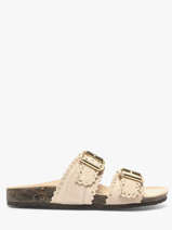 Slippers With Straps In Leather Semerdjian Beige women ARIANNA