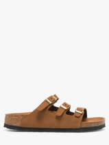 Slippers In Leather Birkenstock Brown women 1031867