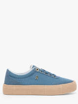 Sneakers In Leather Tommy hilfiger Blue women 91730G3
