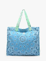 Shoulder Bag Bandana Cotton Le voyage en panier Blue bandana PM965
