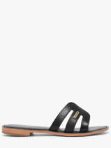 Slippers Damia In Leather Les tropeziennes Black women DAMIA
