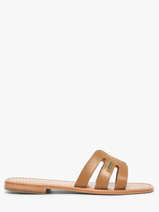 Leather Hadamia Slide Sandals Les tropeziennes Brown women HADAMIA