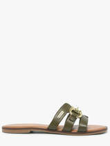 Slippers Hamia In Leather Les tropeziennes Green accessoires HAMIA