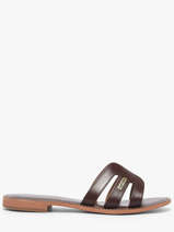 Slippers Damia In Leather Les tropeziennes Brown women DAMIA