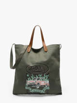 Oaks Tote Bag With Leather Handles Von dutch Green bags OAKS