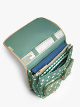 Schoolbag On Wheels For Kids 2 Compartments Cameleon Green vintage fantasy PBVGCR38-vue-porte