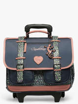 Cartable � Roulettes 2 Compartiments Cameleon Bleu vintage fantasy PBVGCR38