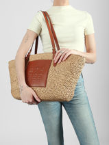 Sac Port� �paule Le Panier Lancaster Marron le panier 81-vue-porte