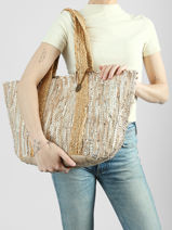 Sac Port� �paule Estival Jute Le voyage en panier Multicolore estival PM937-vue-porte