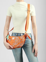 Shoulder Bag Bandana Cotton Le voyage en panier Orange bandana PM969-vue-porte