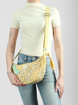 Shoulder Bag Bandana Cotton Le voyage en panier Yellow bandana PM969-vue-porte