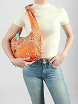 Shoulder Bag Bandana Cotton Le voyage en panier Orange bandana PM970-vue-porte