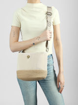 Shoulder Bag Tissee Le voyage en panier Beige tissee PM924-vue-porte